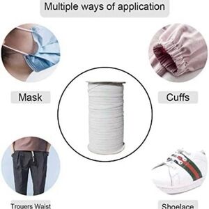 1/4 Inch Elastic Band Cord Sewing Trim for DIY Mask Sewing 125 Yards